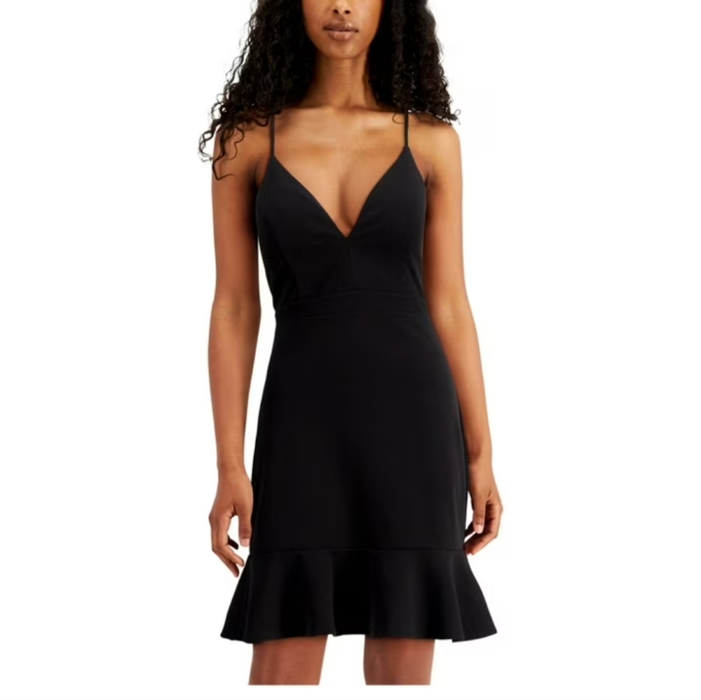 Emerald Sundae- Black Spaghetti Strap Mini Dress. Size XS